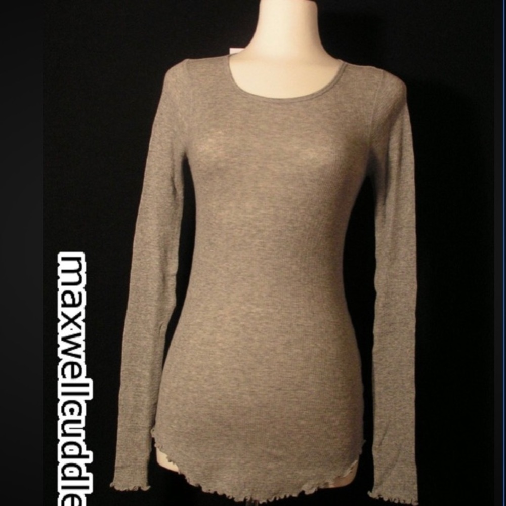 J CREW LONG SLEEVE THIN THERMAL GREY SHIRT SMALL